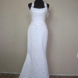 Davids Bridal Sheath Straight Neck Gown Elegant